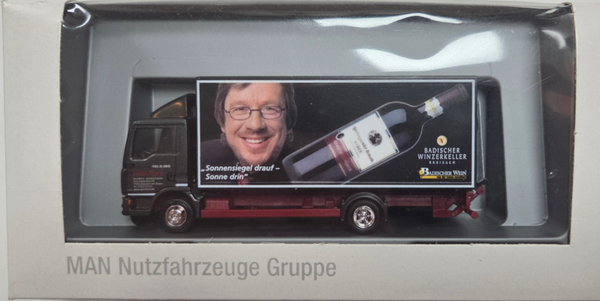 Herpa MAN TGL Koffer LKW Badischer Winzerkeller / Kachelmann 1:87