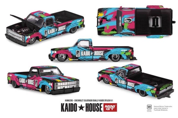 Mini GT Chevrolet Silverado Dually UALLY Kaido Splash V1 1980 KHMG285 1:64