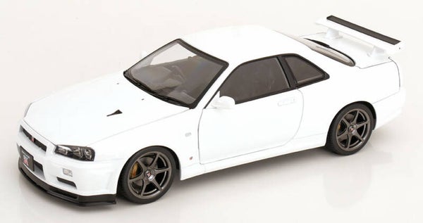 KK Scale Nissan Skyline GT-R R34 V-Spec II 2001 mit OEM-Felgen weiß KKDC120213-1 1:12