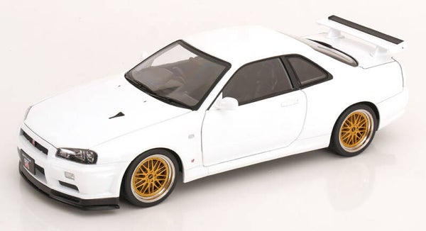 KK Scale Nissan Skyline GT-R R34 V-Spec II 2001 mit BBS-Felgen weiß KKDC120213-2 1:12
