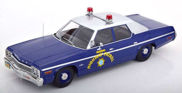 KK Scale Dodge Monaco Nevada Highway Patrol 1974 blau/silber KKDC181155 1:18