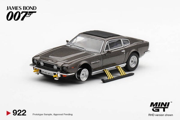 Mini GT Aston Martin V8 Vantage „The living daylights“ (1987) mit Waffen Japanese Poster MGT00922-007J 1:64