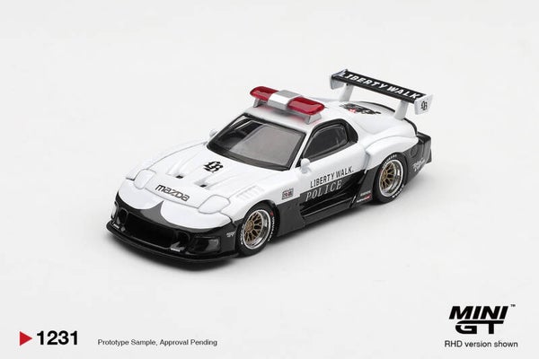 Mini GT Mazda RX7 LB-Super Silhoutte Police 1998 MGT01231-R 1:64