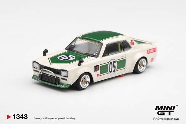 Mini GT Nissan Skyline GT-R (KPGC10) LB-Works Hakosuka weiß/grün 1971 MGT01343-R 1:64