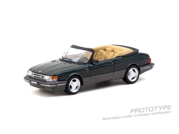 Tarmac Saab 900 Turbo Cabriolet (1997) dunkelgrün T64G-067-GR 1:64