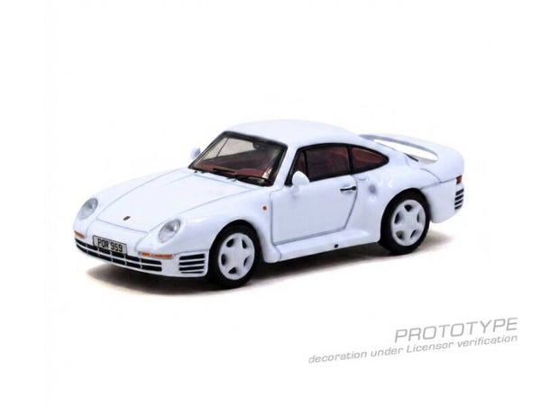 Tarmac Porsche 959 weiß 1989 mit trading Card combo set T64G-068-WH 1:64