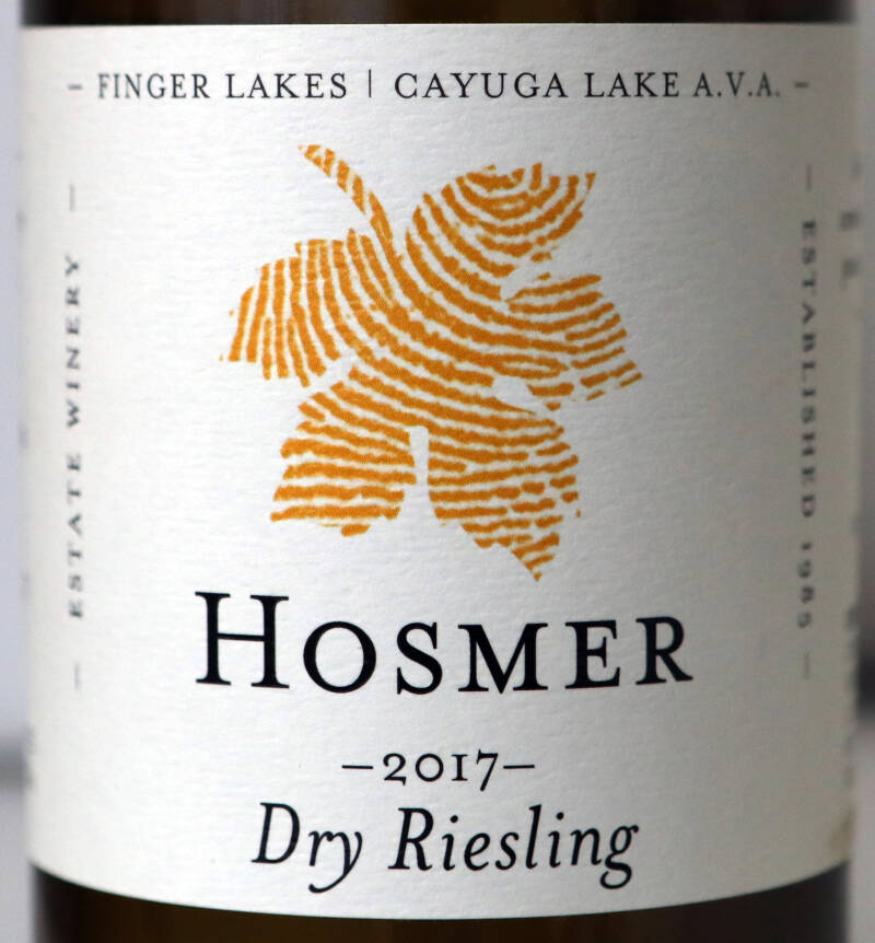 Dry Riesling 2017, Hosmer Estate