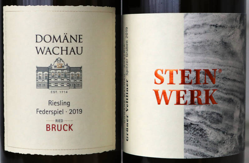 Riesling Federspiel Bruck 2019, Domäne Wachau, Grüner Veltliner Steinwerk 2019, Domäne Wachau