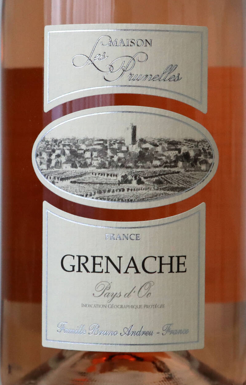 Grenache rosé 2022, Maison Les Prunelles, Bruno Andreu