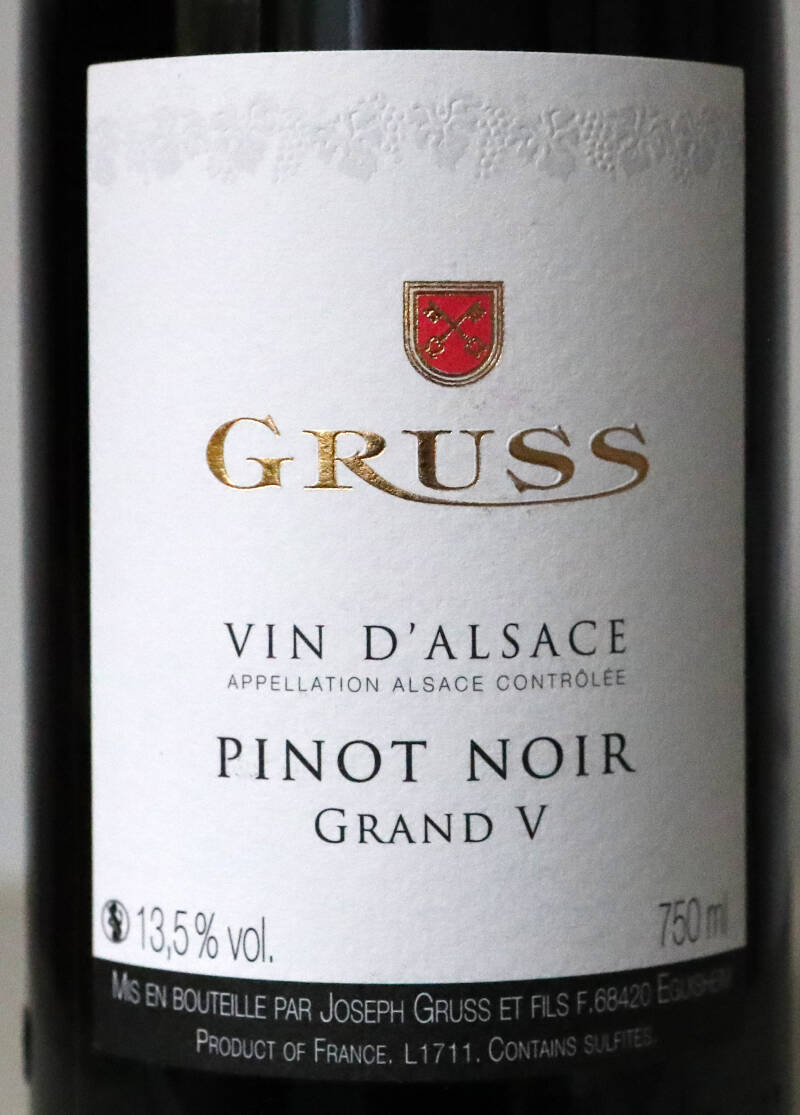 Pinot Noir ‘Grand V’ 2023, Alsace Grand Cru Vorbourg, Domaine Joseph Gruss et fils