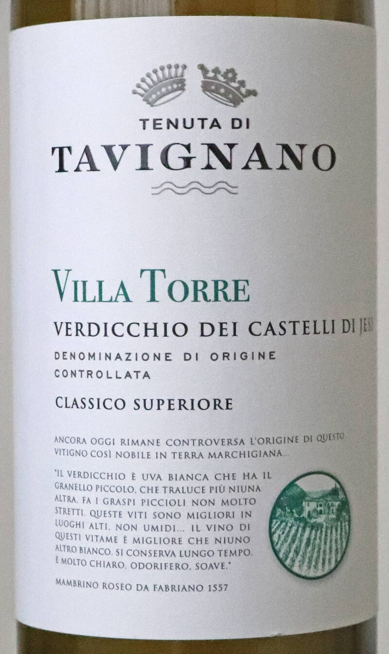 Verdicchio dei Castelli di Jesi DOC Classico Superiore ‘Villa Torre’ 2025, Tenuta di Tavignano
