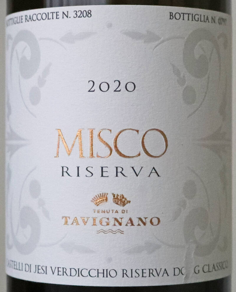 Verdicchio dei Castelli di Jesi DOCG Classico ‘Misco’ Riserva 2020, Tenuta di Tavignano