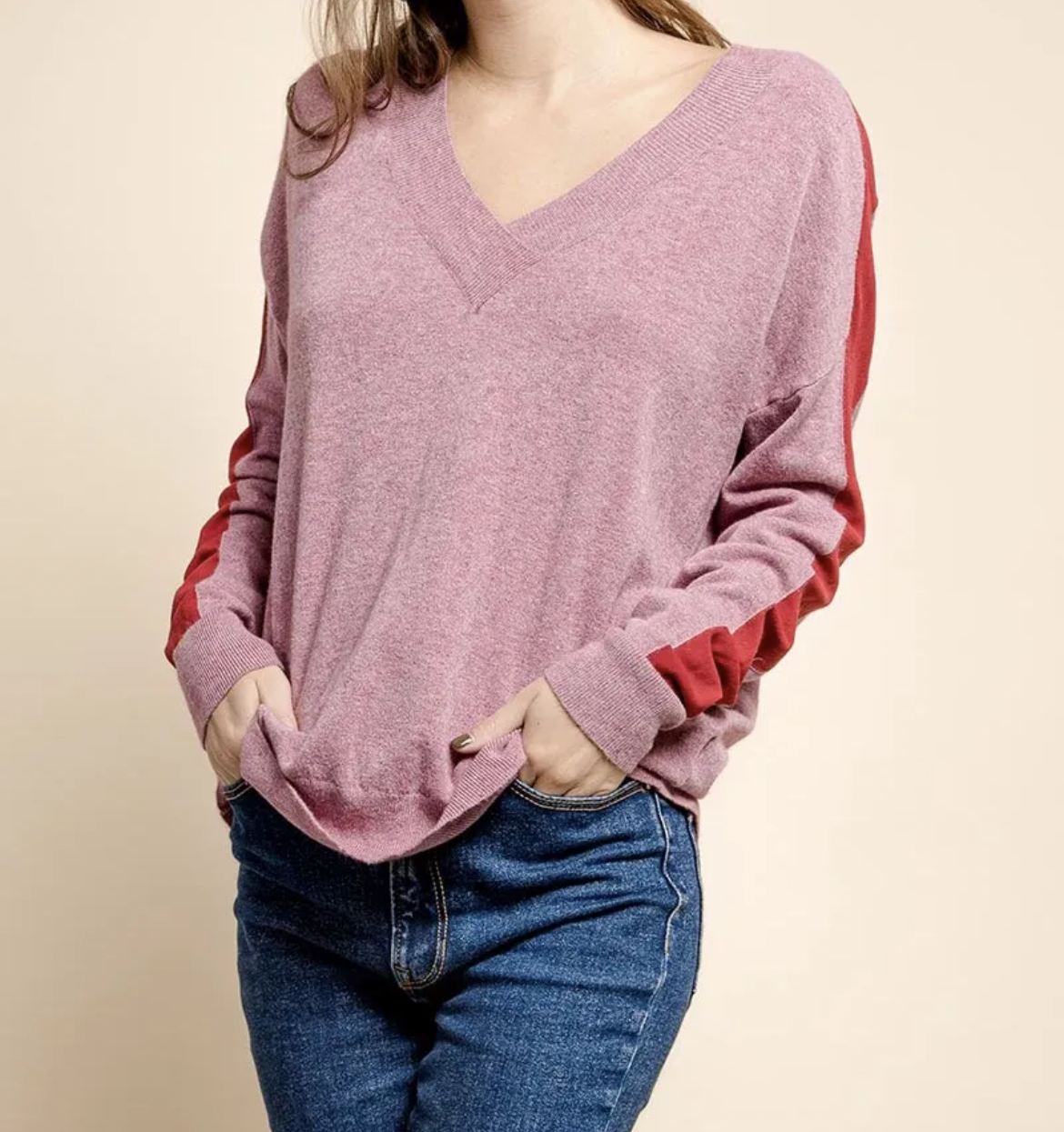 Pull fin duo de couleurs