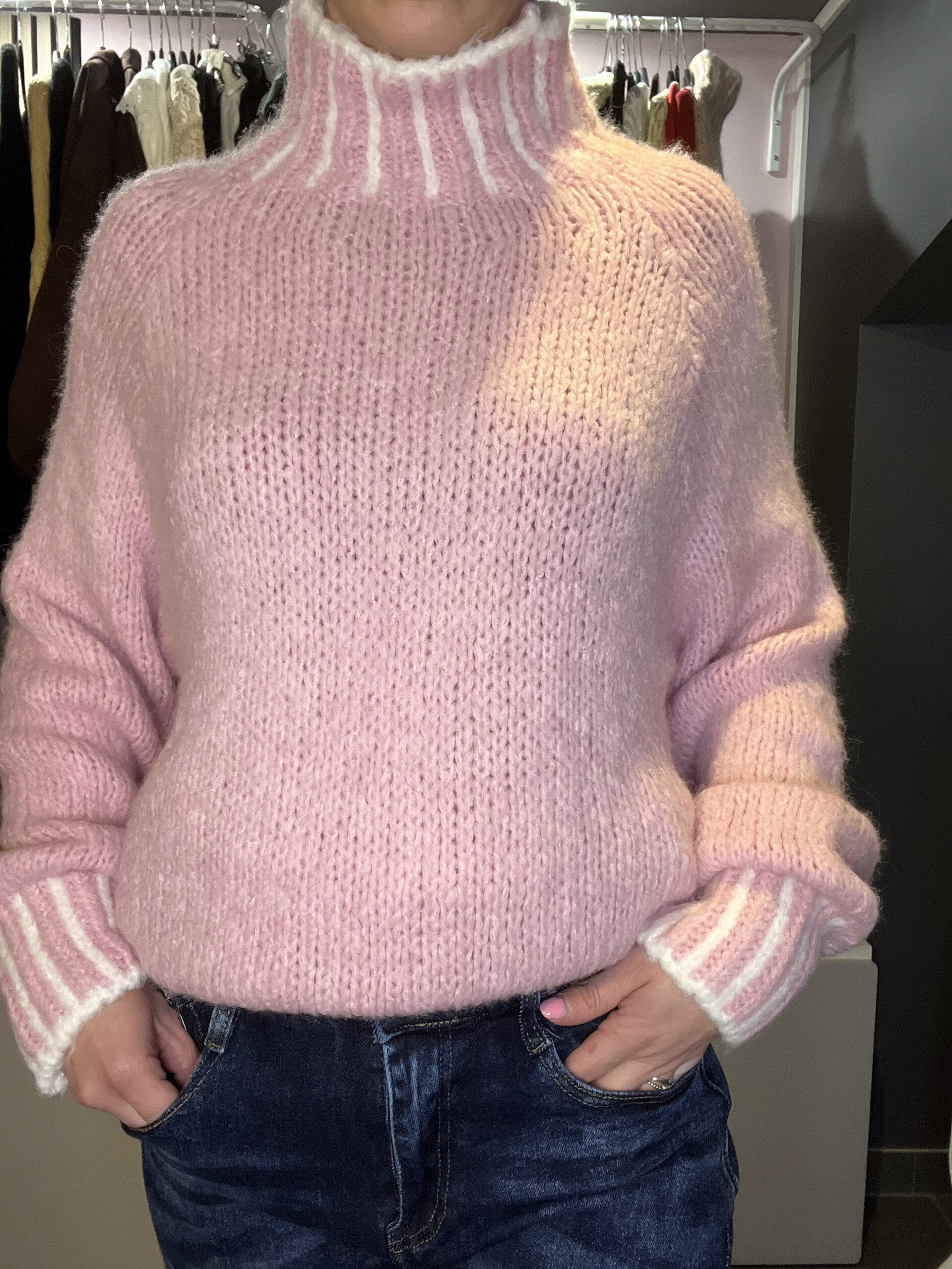 Pull col cheminé