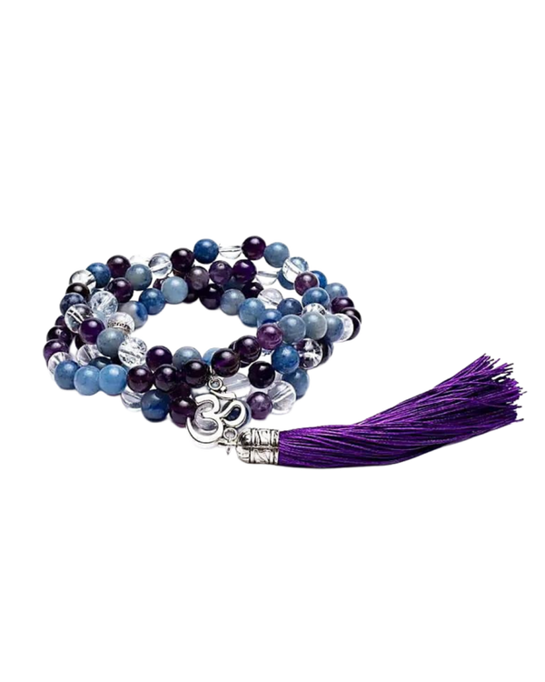 Mala - Amethist Aventurijn en Bergkristal