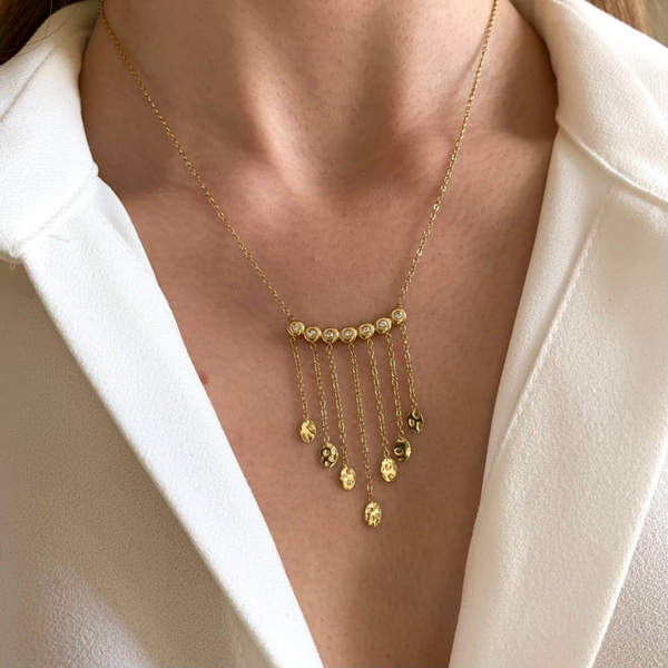 Waterfall necklace with Stones