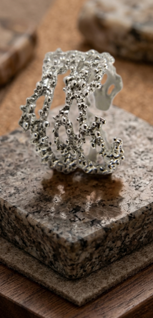 Bague Corail Clair  - Argent massif
