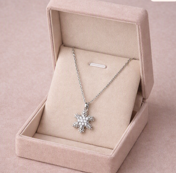 Collier Co28 - Flocon d'argent