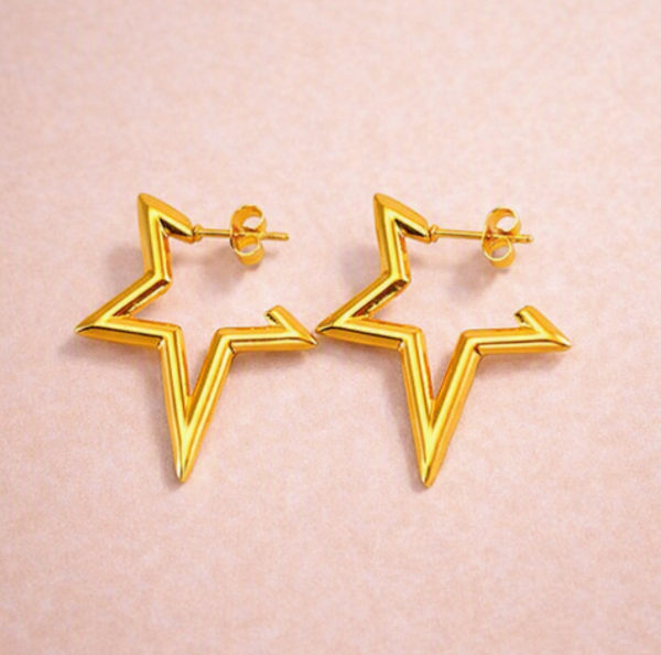 Boucles d'oreilles Bo28 - Etoile dorée