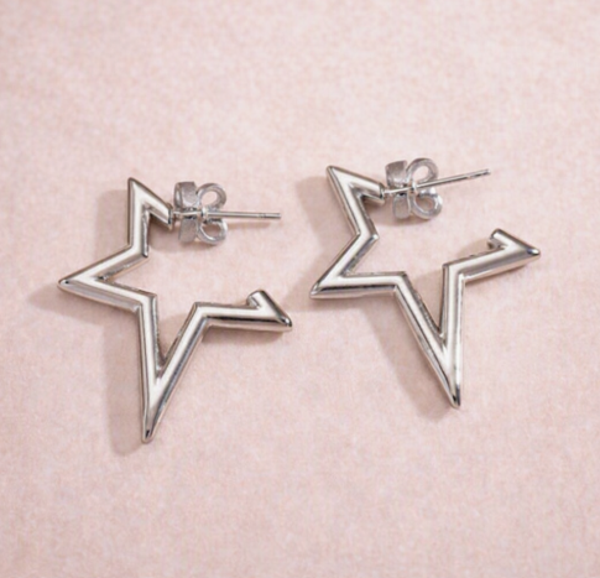 Boucles d'oreilles Bo27 - Etoile argentée