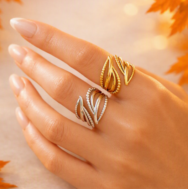 Bague Bg41 - Feuille enroulée argent