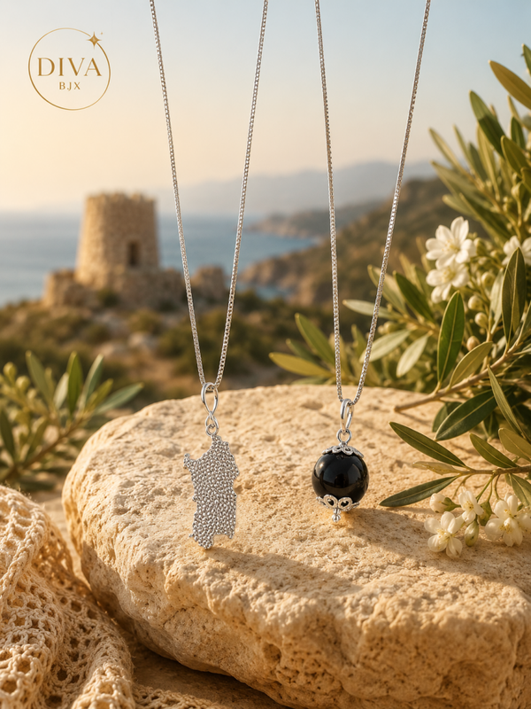 Pendentif Amulette + chaine - Argent massif et Onynx