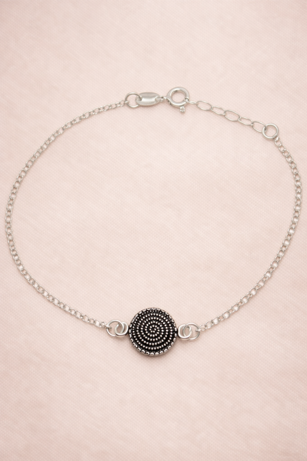 Bracelet Corbula foncé - Argent massif