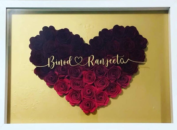 Shadow box with personalised name