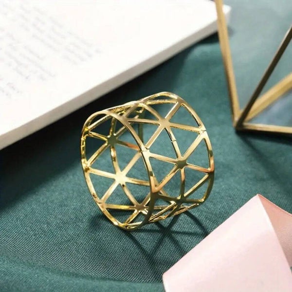 Rond de serviette en métal graphique