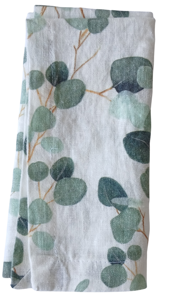 Serviette de table motifs floraux 100% lin 40x40 cm