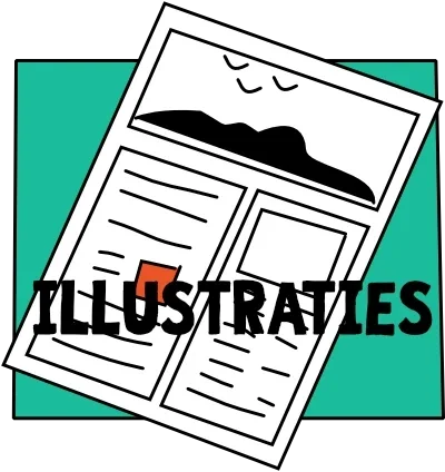 flyer 3: premium Als je echt jouw verhaal wilt vertellen.  1 drieluik of harmonica-flyer  3-5 illustraties  € 495