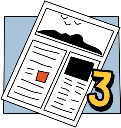 flyer 3: premium Als je echt jouw verhaal wilt vertellen.  1 drieluik of harmonica-flyer  3-5 illustraties  € 495