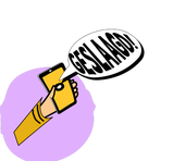 Telefoon met hand en het woord geslaagd. Illustratie van KArakterdesign