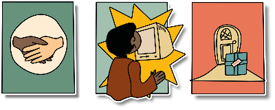 Een afbeelding als voorbeeld van een stappenplan of procesplan