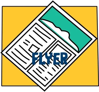 Flyer 1: Start Een eenvoudige flyer die precies doet wat ’ie moet doen.  1 flyer (enkelzijdig)  1 illustraties  € 125