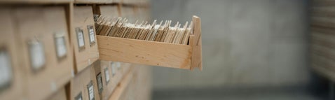 Drawer of archival military documents, ideal for illustrating a guide to finding WWI and WWII service records
