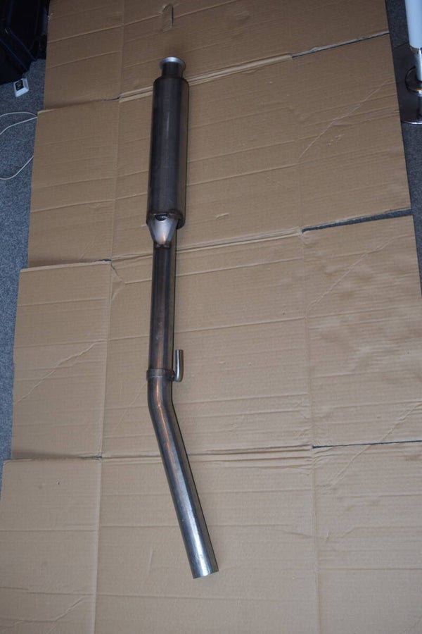 Renault Clio 172 stainless steel exhaust mid pipe 2 inch centre section with silencer.
