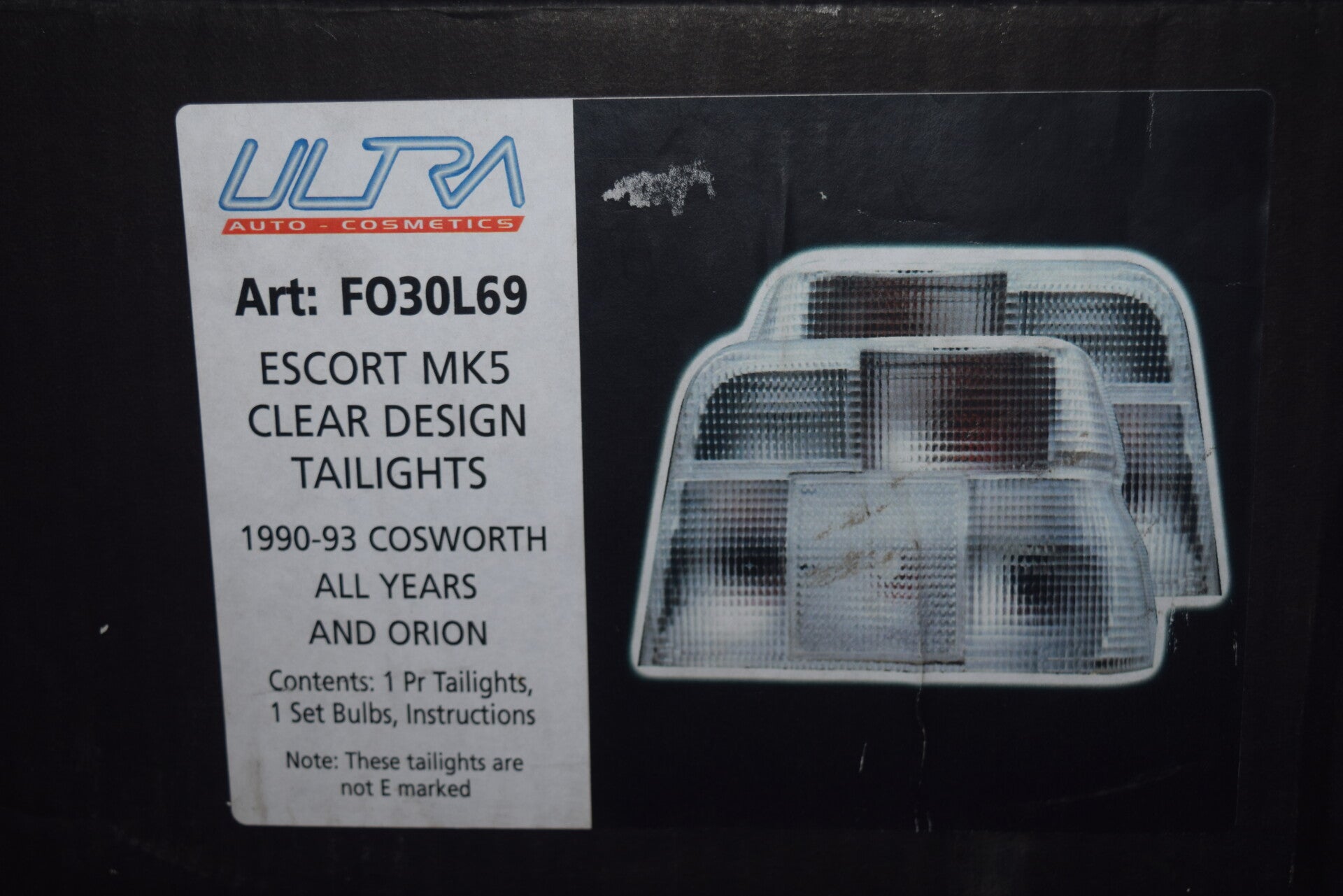 Ford escort mk5 ultra clear crystal rear lights including cosworth
