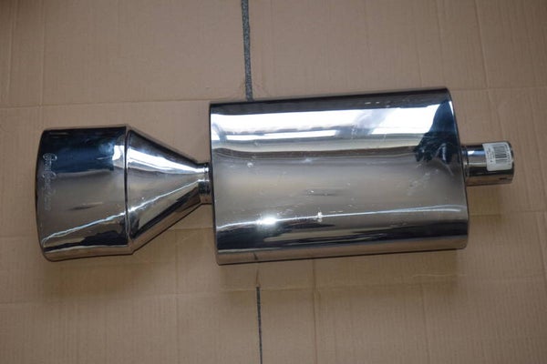 custom chrome racing oval exhaust 3.5 x 8 inch exit