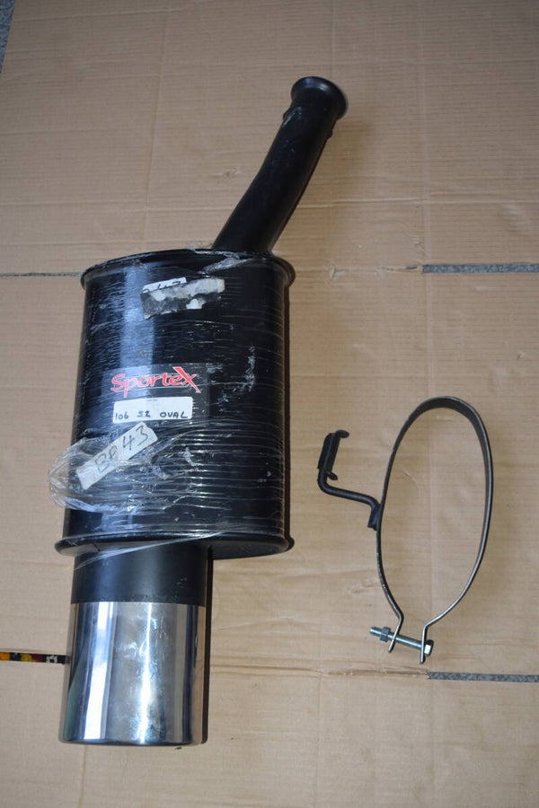 Sportex exhaust for peugeot 106 s2 may fit saxo chrome 3 x 5 inch oval inward rolled tip