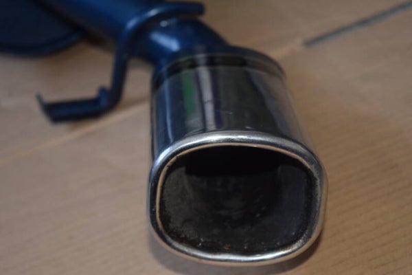 Peco power master PPM805 vauxhall Nova exhaust back box chrome 3 1/4 x 2 1/2 inch inward rolled tip