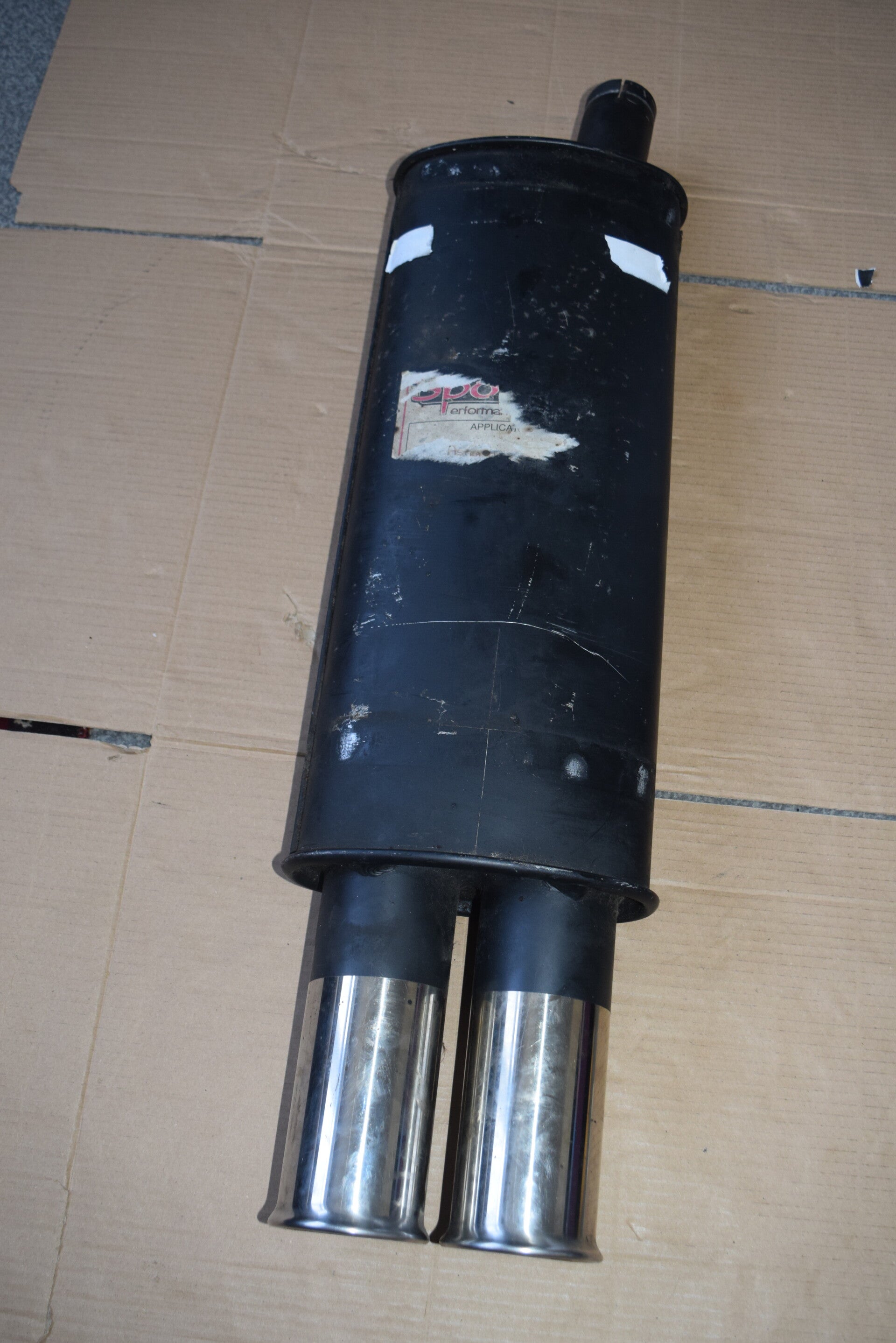 Sportex exhaust back box vauxhall astra twin inward rolled 3 inch tips