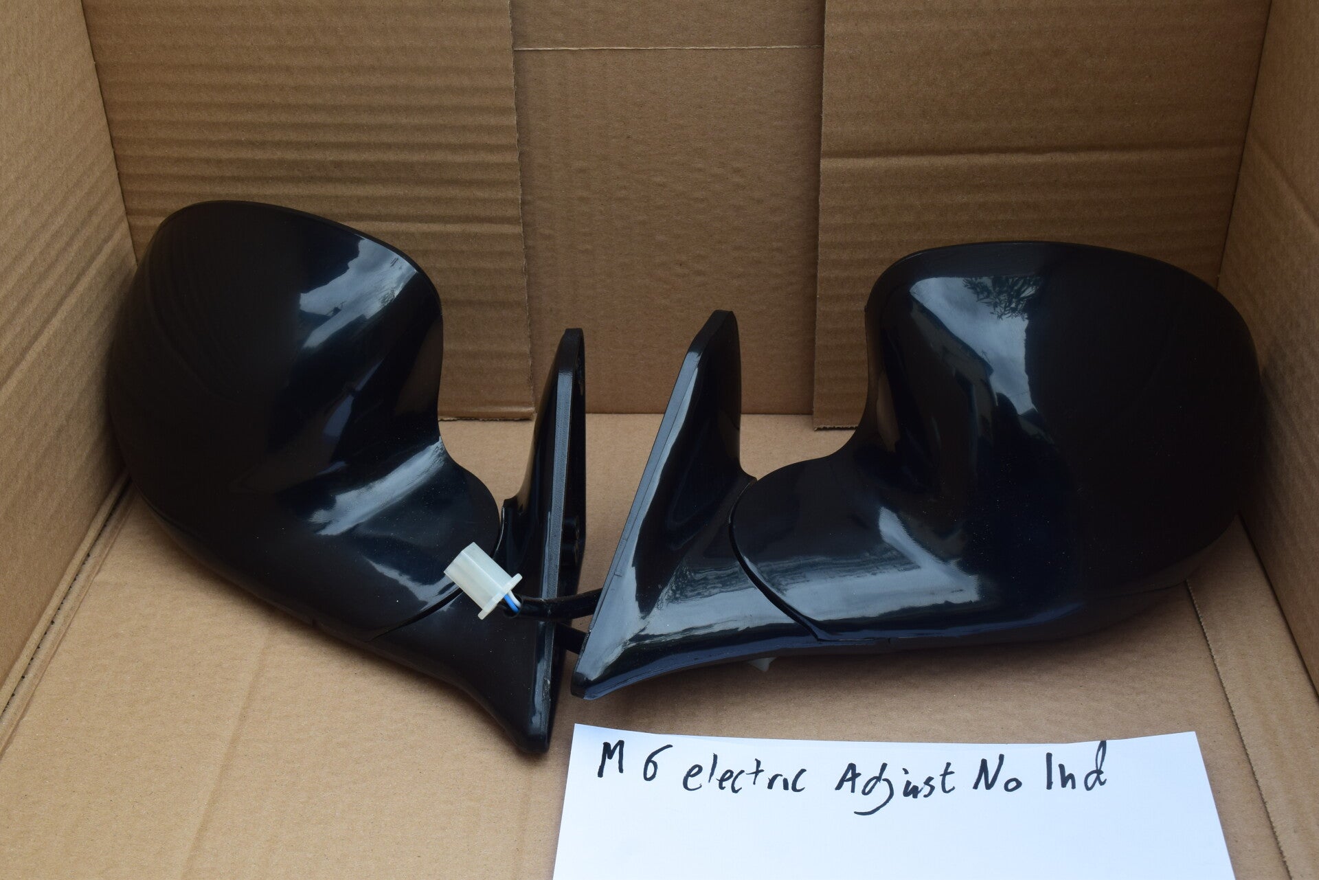 M6 style wing mirrors black electrically adjustable, universal fit