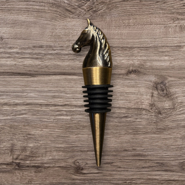Wijnfles stopper paardenhoofd