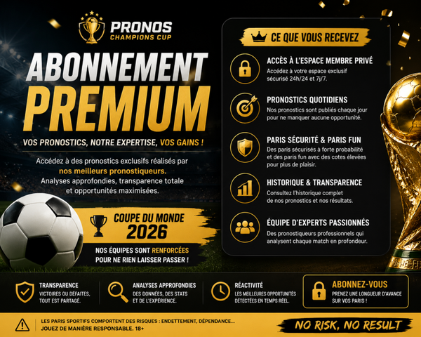 Abonnement Premium Pronos Champions Cup