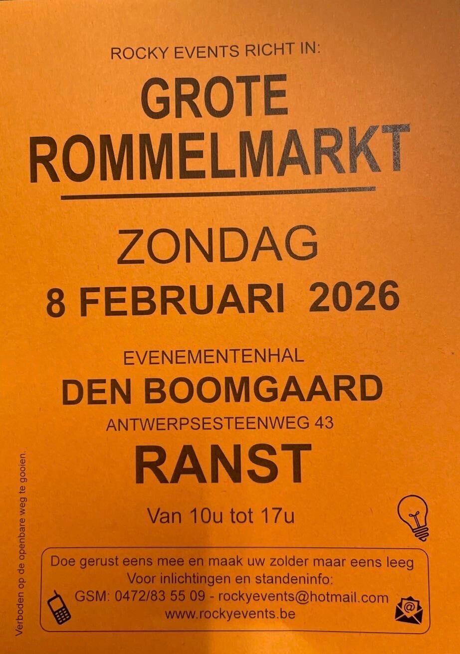 ROMMELMARKT 8 februari 2026 Ranst