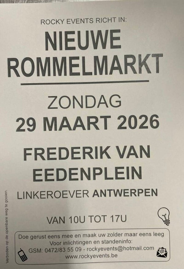 Openlucht Rommelmarkt Linkeroever Antwerpen Frederik Van Eedenplein