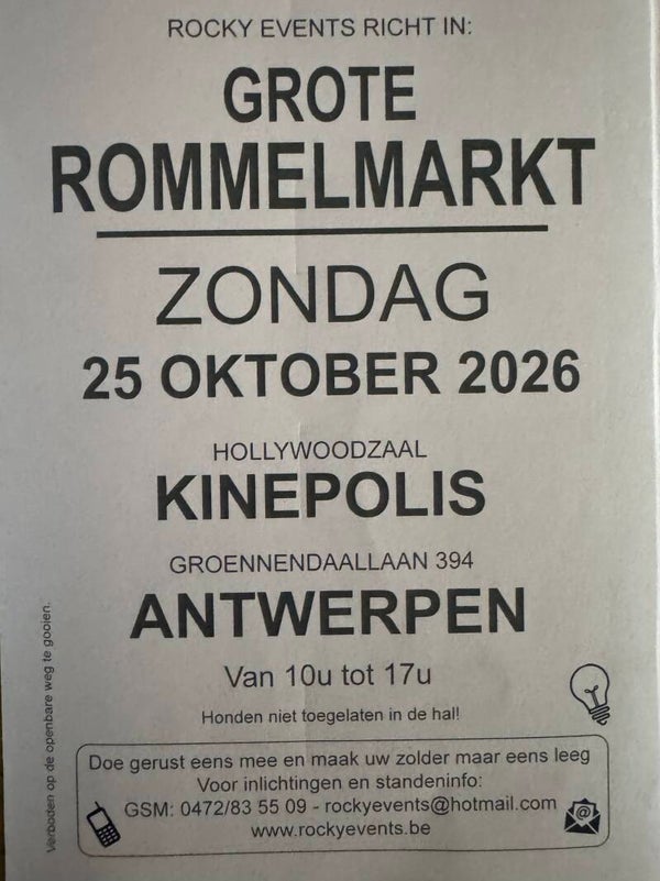 Grote overdekte Rommelmarkt Kinepolis Antwerpen cinemacompex
