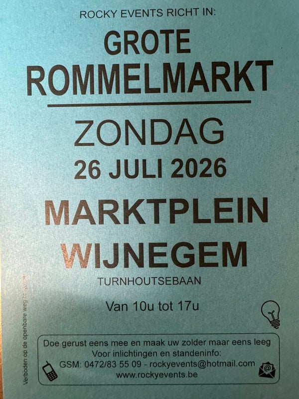 Grote openlucht Rommelmarkt Marktplein Wijnegem