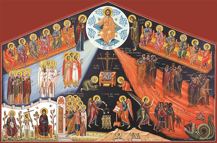 icon of the Last Judgement with all Saints